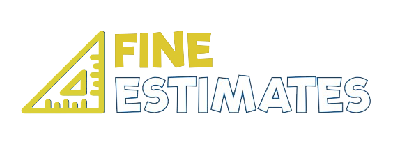 Fine-estimate-logo-png in Blue and Yellows